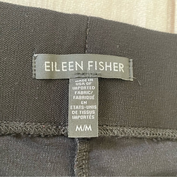 Eileen Fisher Pull on Pants Women's Size M Black Viscose Stretch Career Straight - Picture 3 of 8